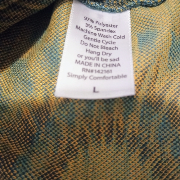 NWT Lularoe Cassie Pencil Skirt Size Large Teal Gold Tulips Print Fall Colors - Picture 3 of 8